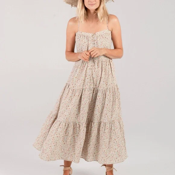 chinese dress ladies Rylee + Cru Teen Ruffle Tiered Maxi Skirt main image 1